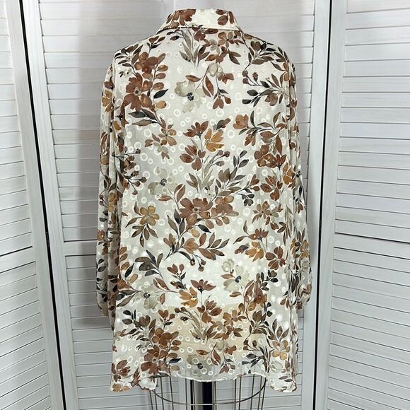 Susan Graver Tunic Shirt Size 4X Sheer Floral NWOT - Picture 9 of 13